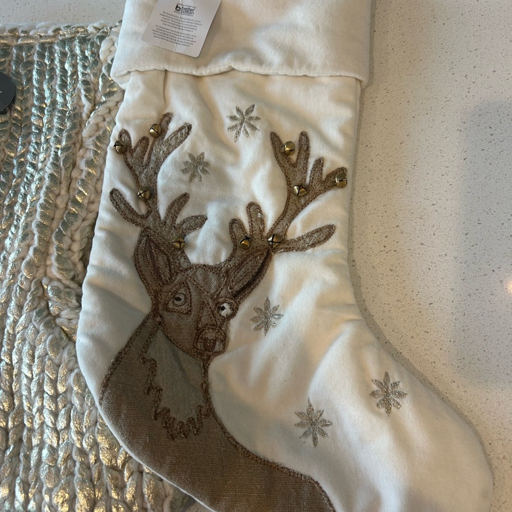 Pottery Barn West Elm Christmas Stocking Bundle NWT Holiday Gold - Picture 3 of 5